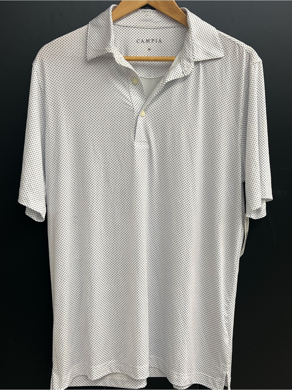 Campia White Micro Dot Polo Shirt